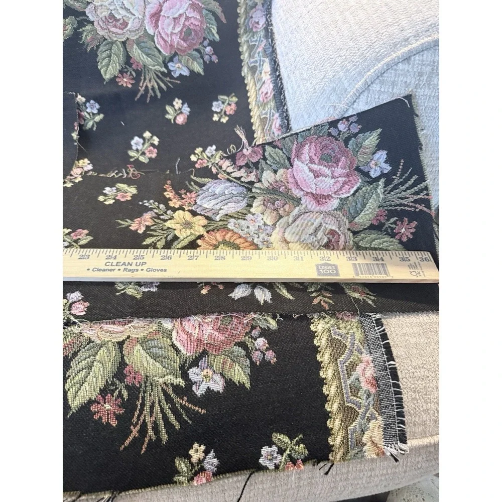 Roses Romantic Victorian Stripe Upholstery Fabric Tapestry Traditional Pieces